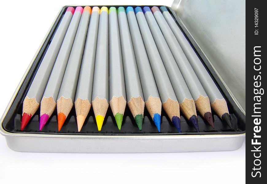 Color pencil set, image, macro. Color pencil set, image, macro