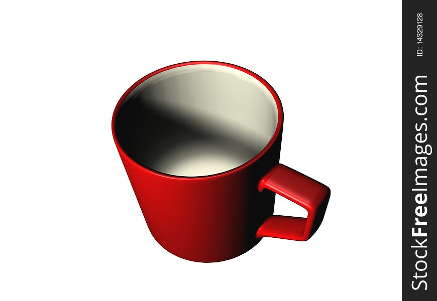 Red cup of coffee on a white background. Red cup of coffee on a white background