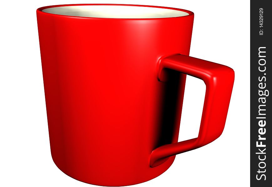 Red empty cup on a white background