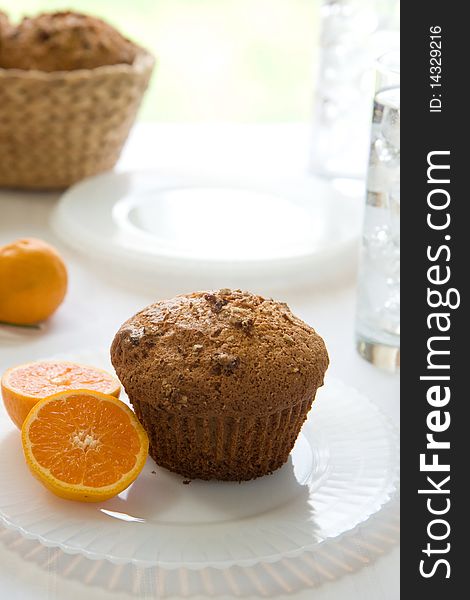 Cranberry Orange pecan muffins wit h mandarin oranges. Cranberry Orange pecan muffins wit h mandarin oranges