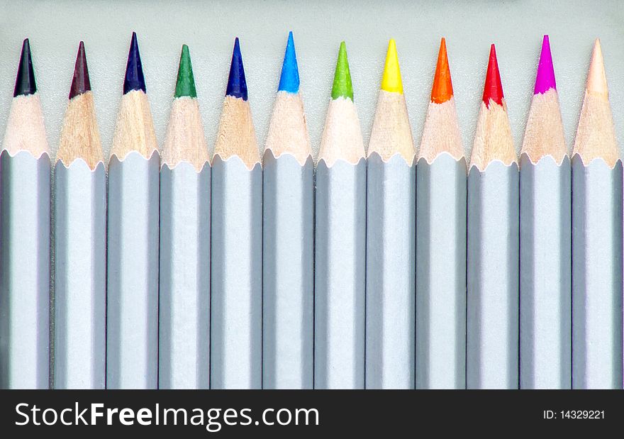 Color pencil set, image, macro. Color pencil set, image, macro