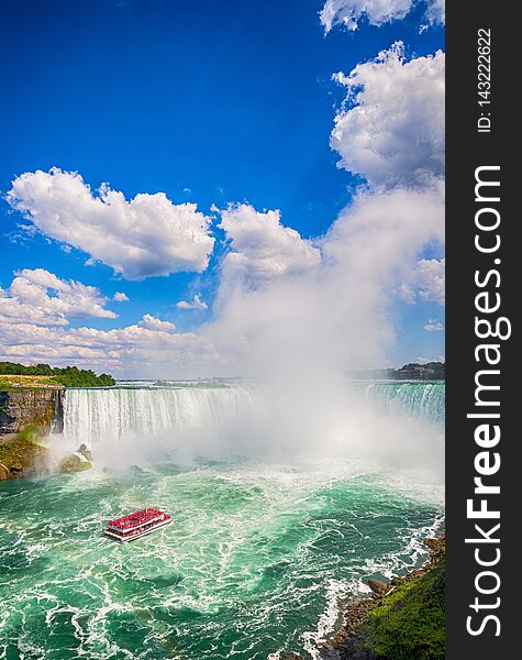 Famous waterfall, Niagara falls in Canada, Ontario