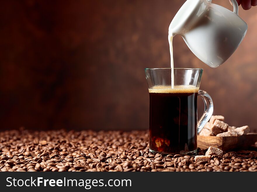 Coffee latte and brown sugar