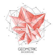 Polygonal Abstract Futuristic Template, Low Poly Sign On White Background. Vector Lines, Dots And Triangle Shapes Royalty Free Stock Photography
