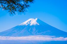 Beautiful Landscape Of Mountain Fuji Around Maple Leaf Tree In Autumn Season Royalty Free Stock Images