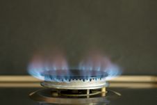 Flames Of Gas Stove Stock Images