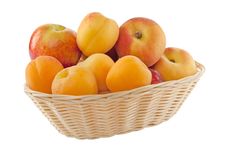 Fruits In Basket With Hand Made Clipping Path Stock Photos Fruits In Basket With Hand Made Clipping Path Stock Photos