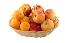 Fruits In Basket With Hand Made Clipping Path Stock Photography Fruits In Basket With Hand Made Clipping Path Stock Photography