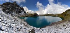Blue Lake In Winter Landscape Royalty Free Stock Photography Blue Lake In Winter Landscape Royalty Free Stock Photography