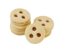 Cookies With Red Jam, Isolated Stock Photos Cookies With Red Jam, Isolated Stock Photos