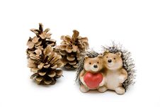 Hedgehog With Fire Cone Royalty Free Stock Images Hedgehog With Fire Cone Royalty Free Stock Images