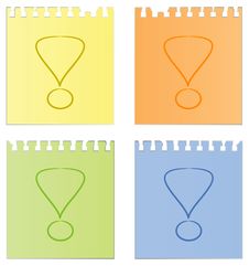 Exclamation Marks On Sheets Of Paper Royalty Free Stock Images