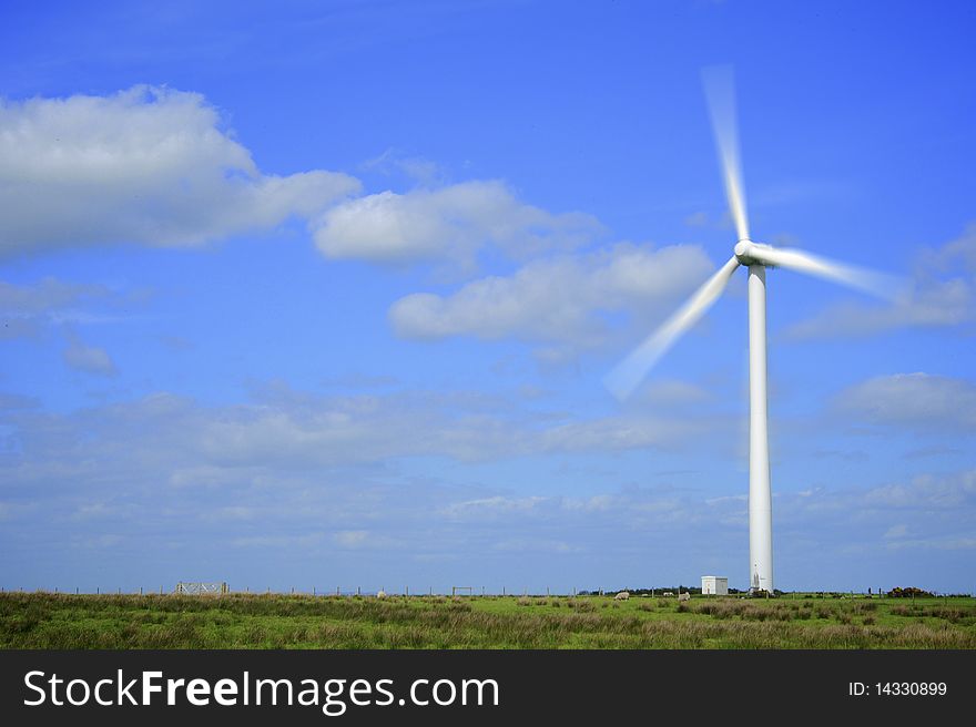 Wind Turbine in Field