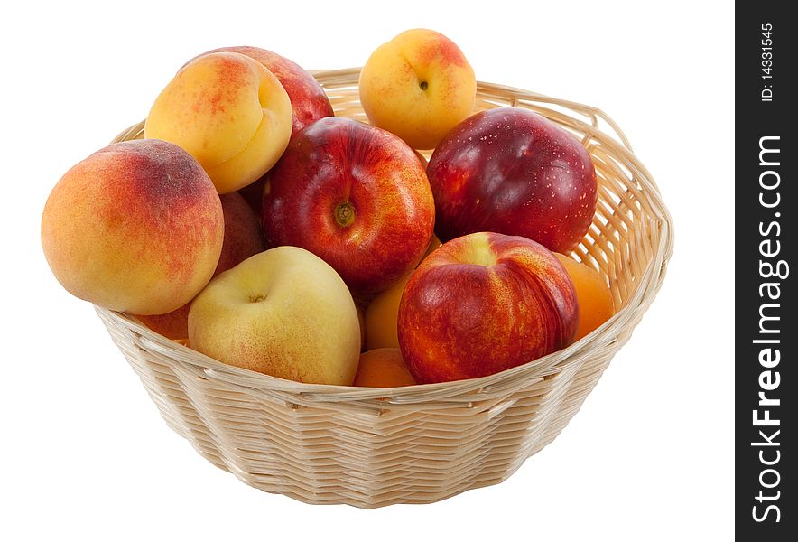 Fruits In Basket With Hand Made Clipping Path