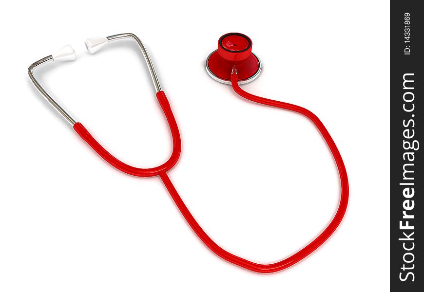 Stethoscope over white. 3d rendered image
