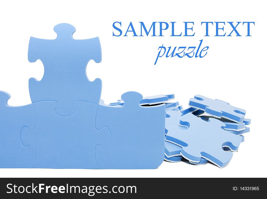 Slices of puzzle, isolated on white background