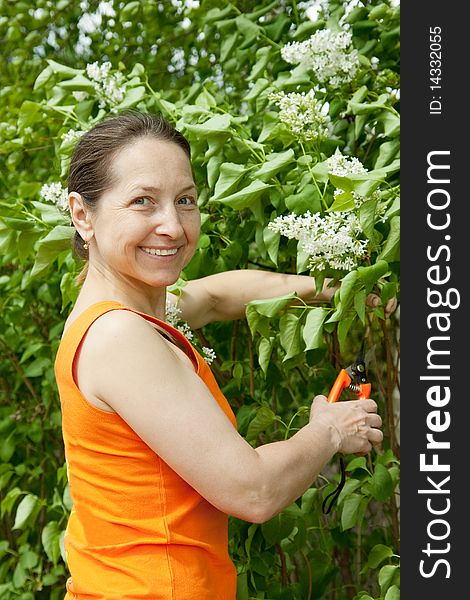Woman Gardener With Flowers
