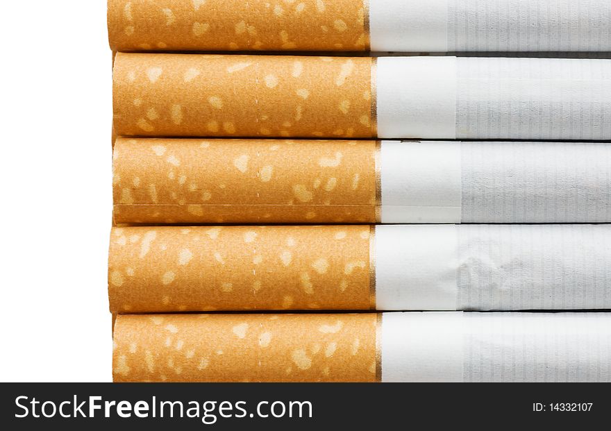 Cigarettes Isolated Over White