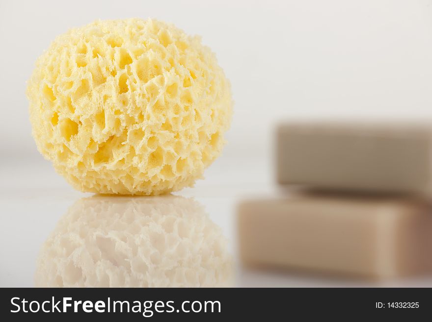 Bath Sponge And Natural Soap