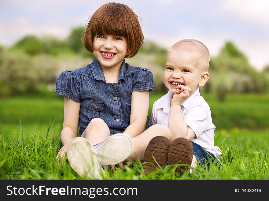 Sister and brother playing