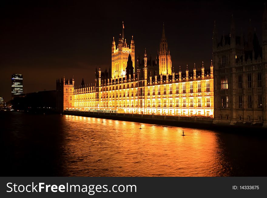 Big Ben and Westminster at night in London