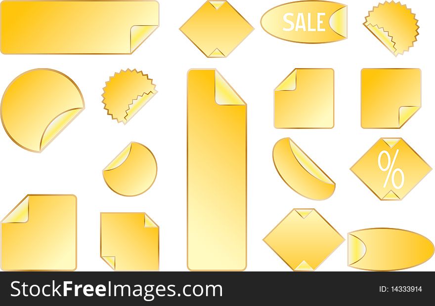 Yellow sticker vector set . Isolated on a white background. Vector will be additional. Yellow sticker vector set . Isolated on a white background. Vector will be additional