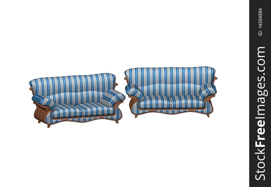 3d sofa in white background.