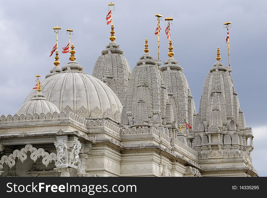 Flags on indian temple