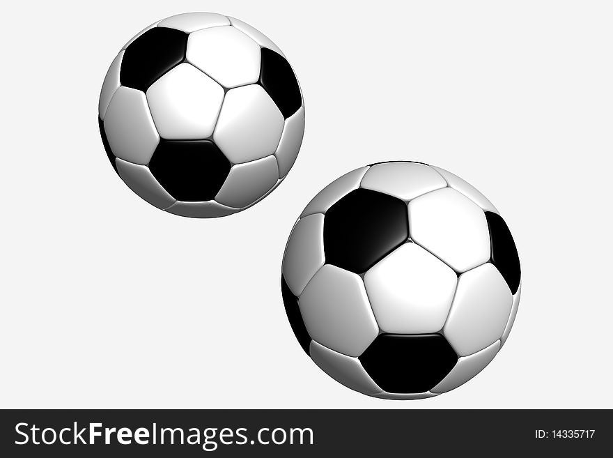 Soccer ball isolated on white background. Photorealistic 3D rendering.