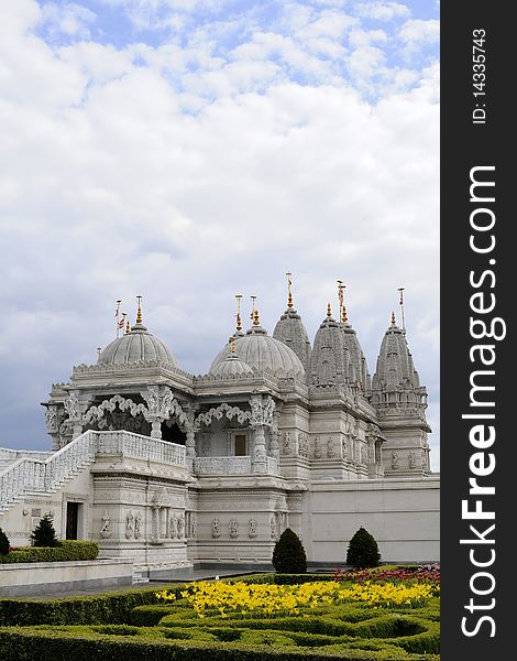 Colored garden of indian temple