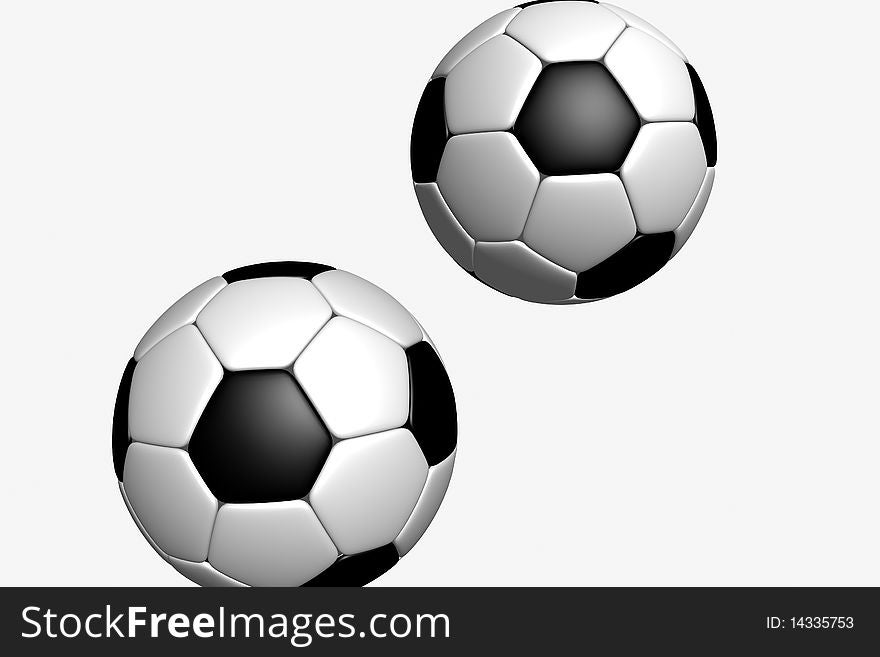 Soccer ball isolated on white background. Photorealistic 3D rendering.