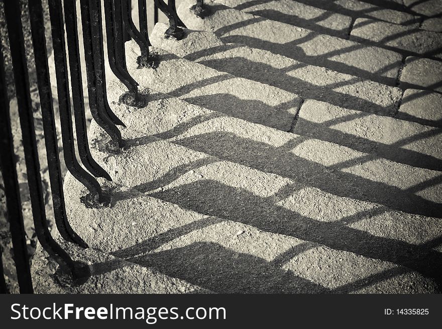 Crumbling steps of an ancient masonry staircase. Crumbling steps of an ancient masonry staircase