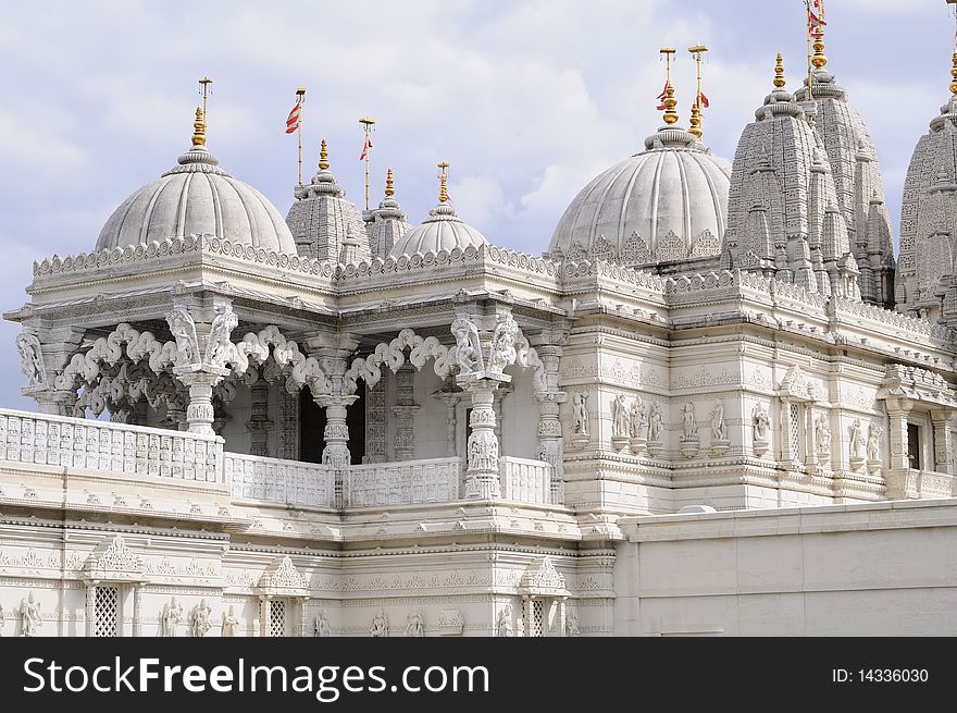 Isolated details of hindu temple located in London, touristic attraction. Isolated details of hindu temple located in London, touristic attraction
