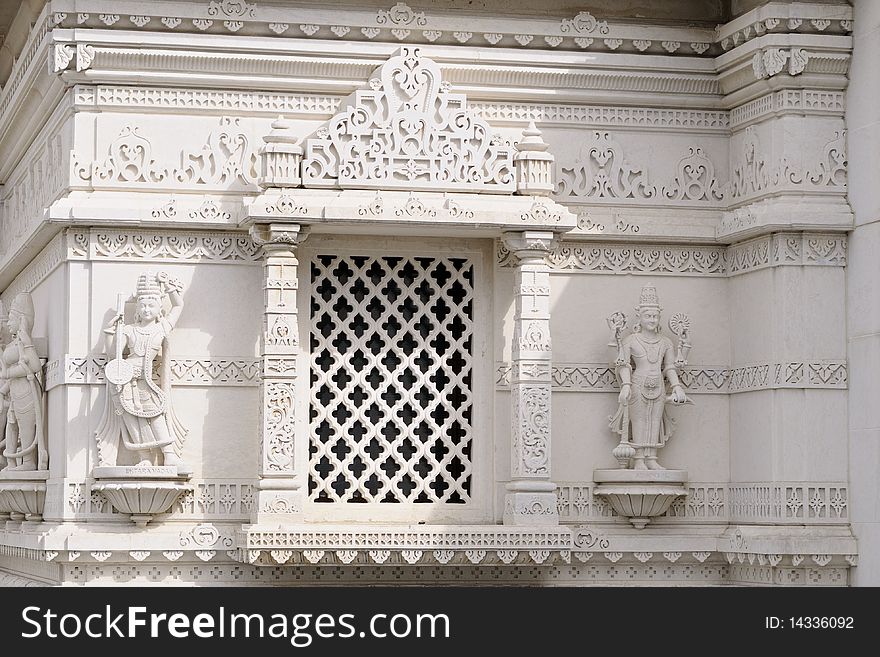 Architectural details of hindu temple located in London, touristic attraction. Architectural details of hindu temple located in London, touristic attraction