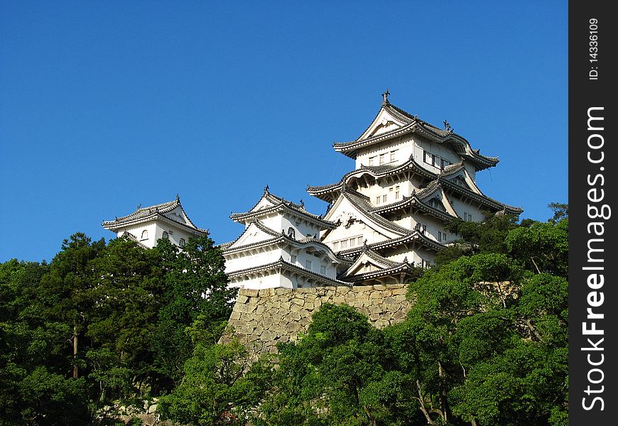 A detail of Himeji Castle's interior grounds in Himeji, Japan.