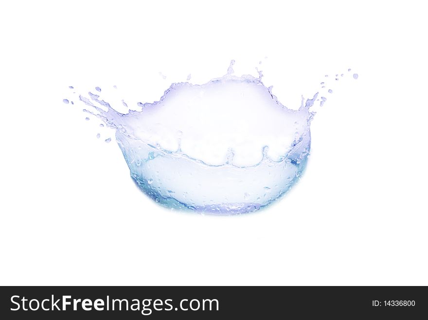 Splashing water  on white background