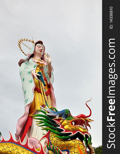 Chinese Goddess And Dragon