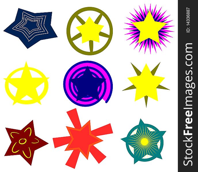 Illustration representing different type of star. Illustration representing different type of star.