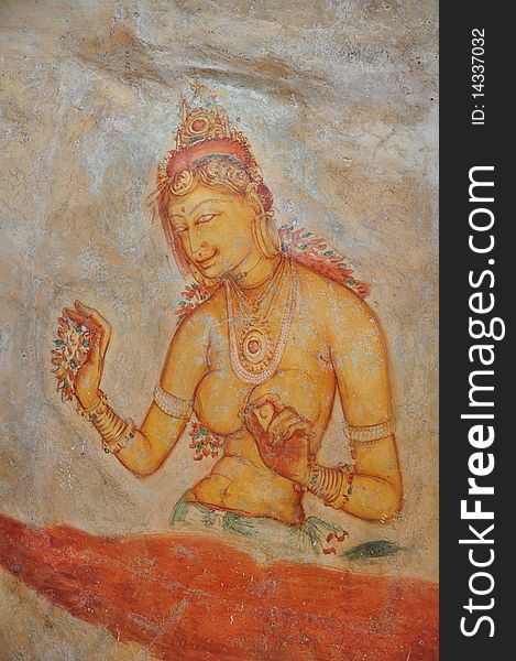 Frescos painting, Sigiriya, Sri Lanka