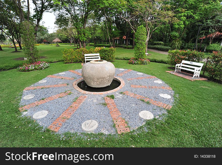 Playground view with chair and big bowl. Playground view with chair and big bowl