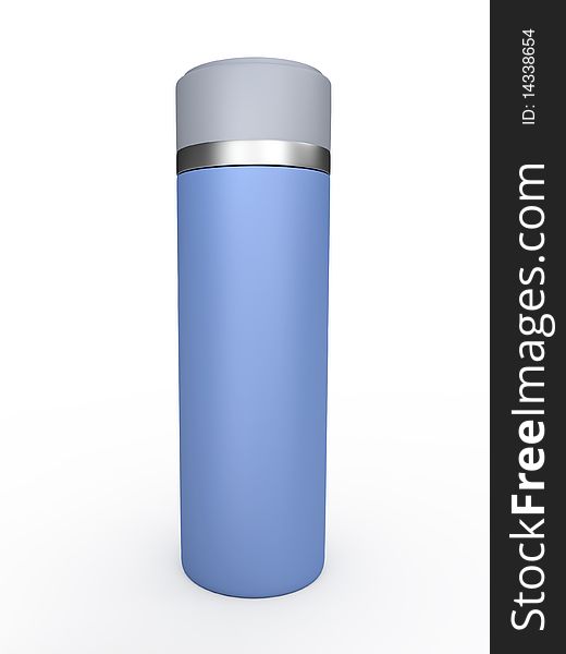 Blue cream tube white background 3D illustration. Blue cream tube white background 3D illustration