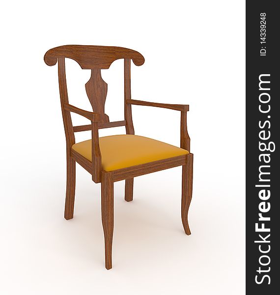 Chair on the white background. 3d render.