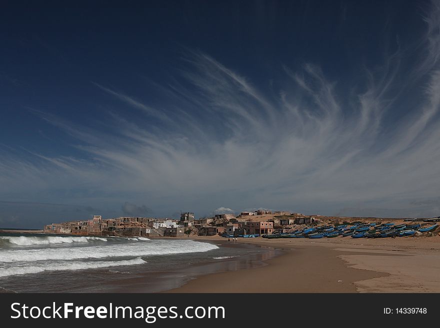 Fishman village on Atlantic ocean in Marocco