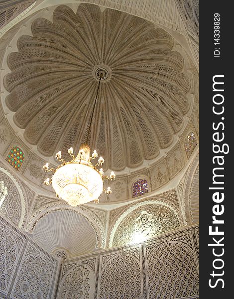 Decorated seilling in interior of a tower in a mosque of the Sidi Sahib Mosque in Tunisia. Decorated seilling in interior of a tower in a mosque of the Sidi Sahib Mosque in Tunisia