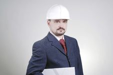 Man In A Building Helmet Stock Photos
