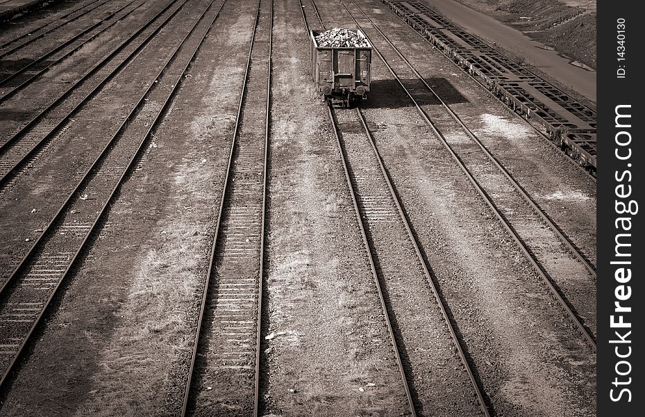 Single Car On Railroad Track