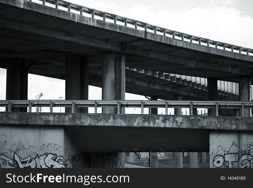 Damaged overpass just before renovation works