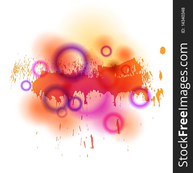 Vector multicolored watercolor spot with bubbles. Vector multicolored watercolor spot with bubbles