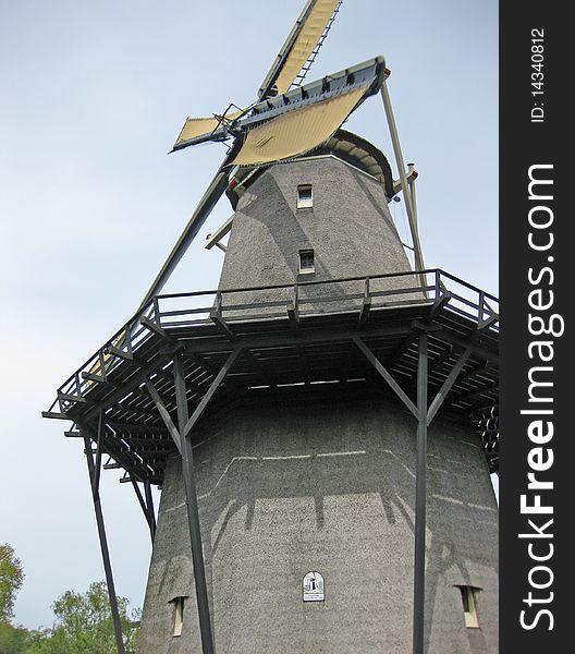 Traditional dutch industrial wind mill. Traditional dutch industrial wind mill