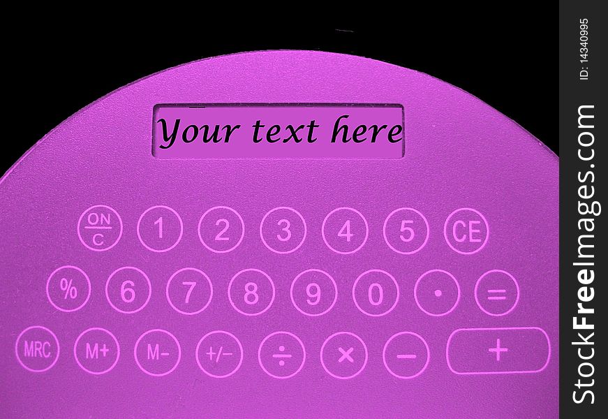 Calculator with space for any text